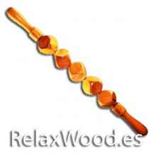 Roller with five cubes for wood therapy treatment